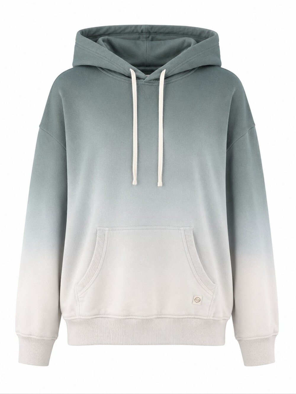 Marine Layer Cloud 9 Fleece Hoodie Size M Blue White Ombre Dip Dye Pullover
